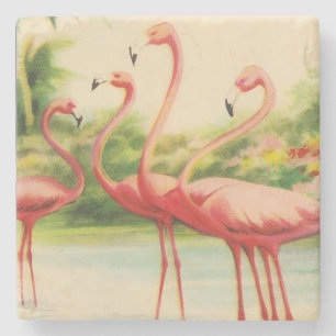 Vintage Flamingos Steinuntersetzer