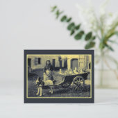 Vintage flämische Milchmädchen, Hundekarren Postkarte (Stehend Vorderseite)