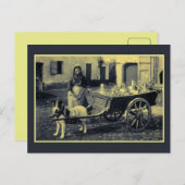 Vintage flämische Milchmädchen, Hundekarren Postkarte (Vorne/Hinten)
