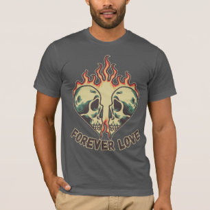 Vintage-Flammen-Schädel-Grafik für Männer und Frau T-Shirt
