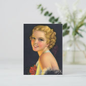 Vintage Flapper (25) Postkarte (Stehend Vorderseite)