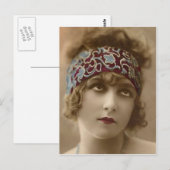 vintage Flapper (408) Postkarte (Vorne/Hinten)
