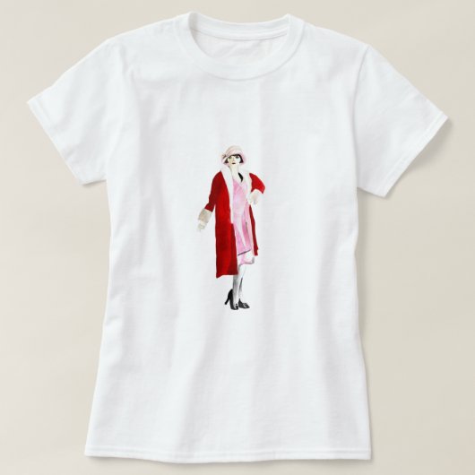 Vintage Flapper Girl Art T-Shirt (Design vorne)