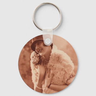 Vintage Flapper-Girl aus den 1920er Jahren Schlüsselanhänger