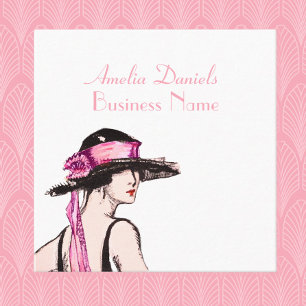 Vintage Flapper Girl Business Card der 20er Jahre Quadratische Visitenkarte