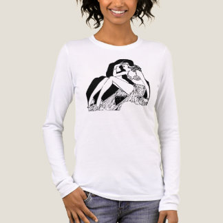 Vintage Flapper Linienkunst Tri-Blend Shirt