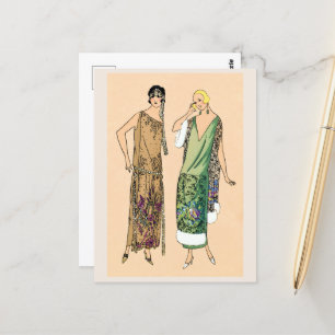 Vintage Flapper Postkarte