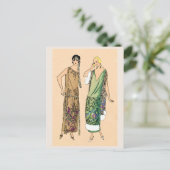 Vintage Flapper Postkarte (Stehend Vorderseite)