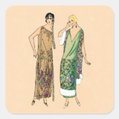 Vintage Flapper Quadratischer Aufkleber (Vorderseite)