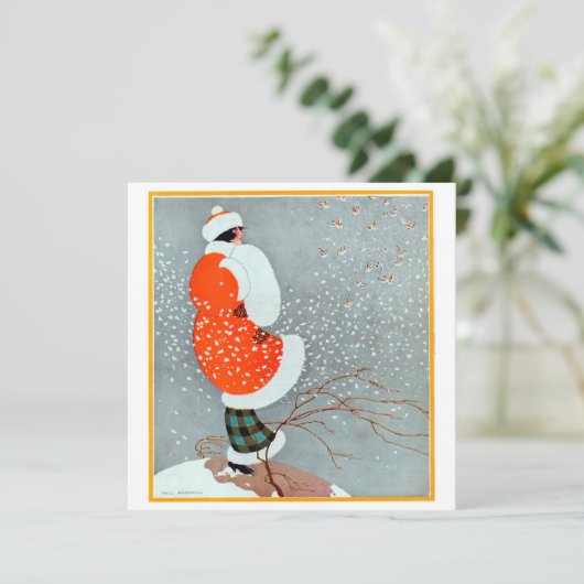 Vintage Flapper-Urlaubskarten Dankeskarte (Stehend Vorderseite)