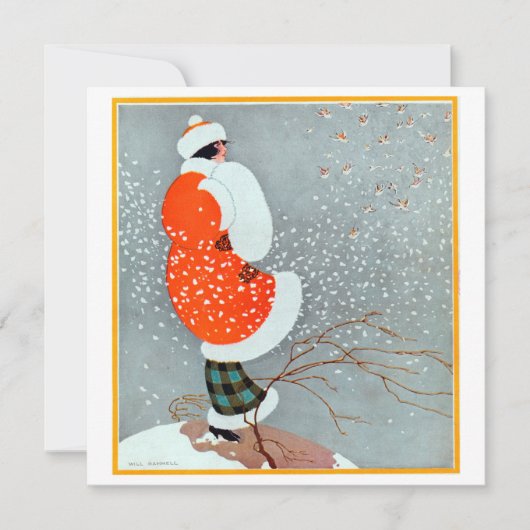 Vintage Flapper-Urlaubskarten Dankeskarte (Vorderseite)