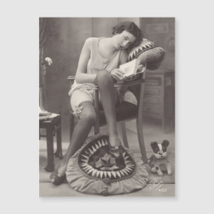 Vintage-Flappergirl 1920er magnetische Postkarte