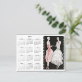 Vintage Flappers 2016 Kalender Postkarte (Stehend Vorderseite)