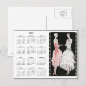 Vintage Flappers 2016 Kalender Postkarte (Vorne/Hinten)