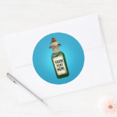 Vintage Flasche mit Etikett Runder Aufkleber (Umschlag)