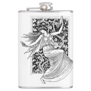 Vintage-Flasche tanzende Frau Flachmann