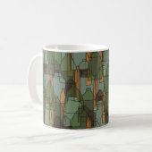 Vintage Flaschen, Gläser und Brillenmuster Kaffeetasse (Vorderseite Links)