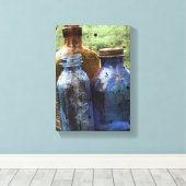 Vintage Flaschen Leinwanddruck (Insitu (Holzboden))