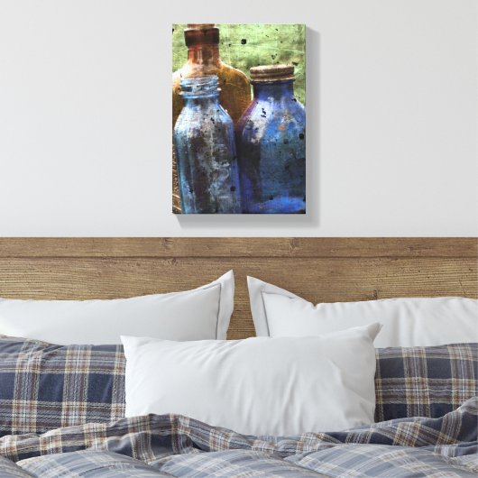 Vintage Flaschen Leinwanddruck (Insitu (Schlafzimmer))