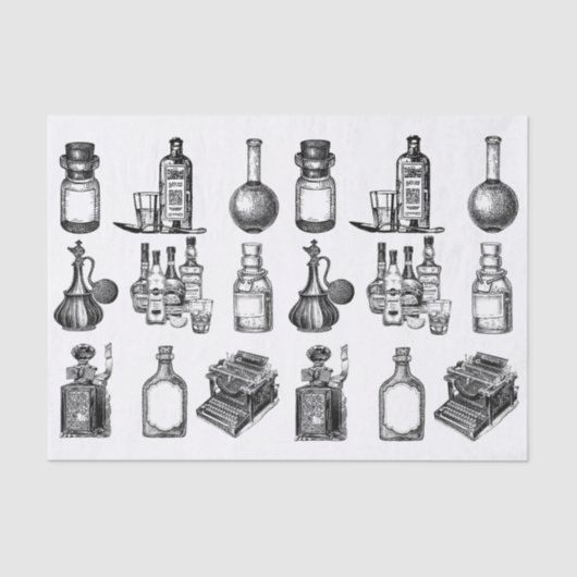 Vintage Flaschen Seidenpapier (Vorderseite)