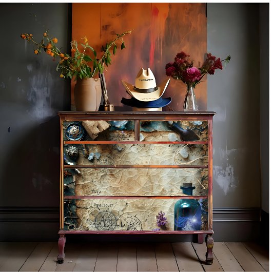 Vintage Flaschendekoupage drucken Seidenpapier