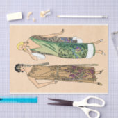 Vintage Flatterweiben, entkoppelt Seidenpapier (Handwerk)