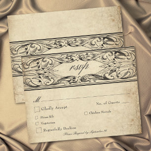 Vintage-Fledermaus-bis-in-den-Tod-schwarze-Pergame RSVP Karte
