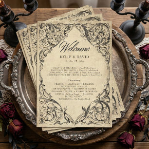 Vintage-Fledermaus bis zum Tod schwarzes Pergament Programm