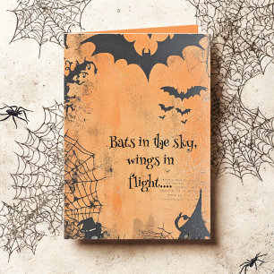 Vintage-Fledermäuse im Flug Halloween Karte