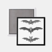 Vintage Fledermäuse Kunstdruckplatz Magnet (Vorderseite/Rückseite)