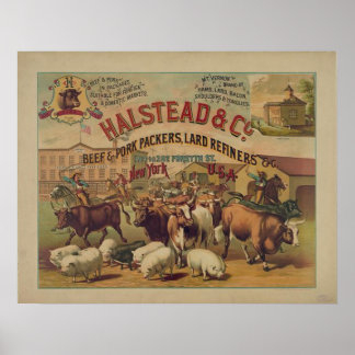 Vintage Fleischverpackungen Poster