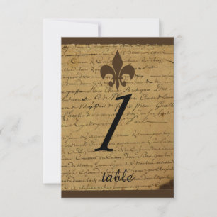 Vintage Fleur-de-Lis Hochzeitstisch Karte