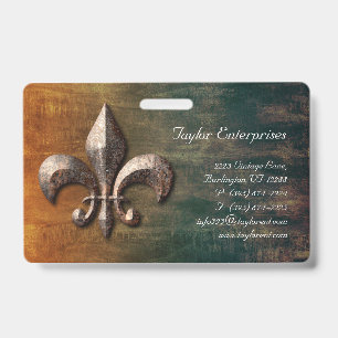 Vintage Fleur-de-lis-Logo Ausweis