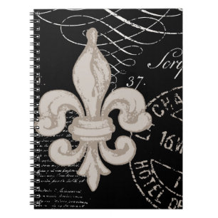 Vintage Fleur de Lis...Notizbuch Notizblock