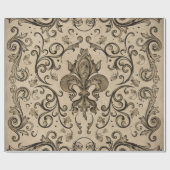 Vintage Fleur-de-lis-Ornament Geschenkpapier (Flach)
