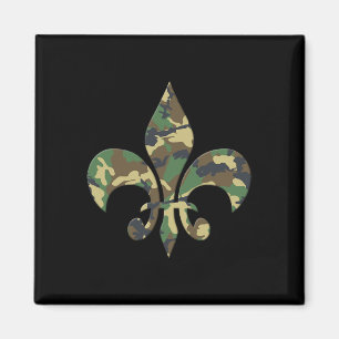 Vintage Fleur De Lis Tarnung New Orleans Nola Mard Magnet