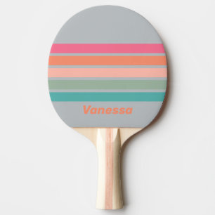 Vintage Flieder Charme mit Namenszug auf Streifenm Tischtennis Schläger