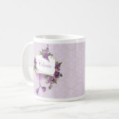 Vintage Flieder Personalized Kaffeetasse (Vorderseite Links)