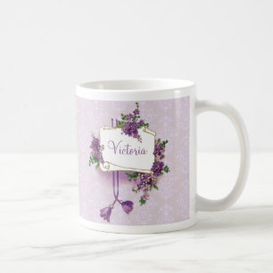 Vintage Flieder Personalized Kaffeetasse