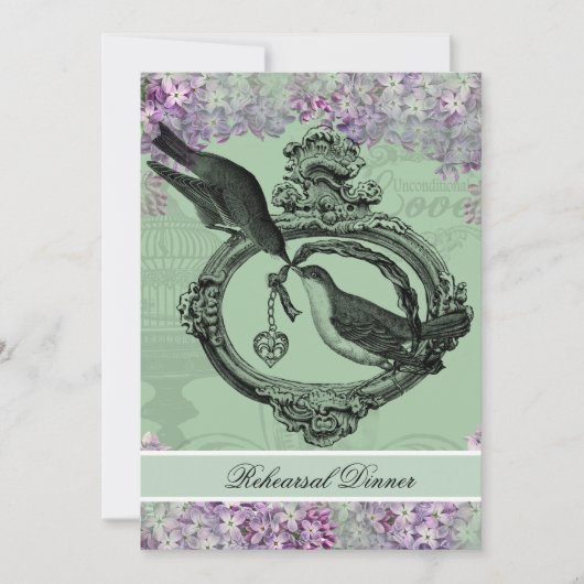 Vintage Fliedernlocket-Proben-Abendessen-Einladung Einladung (Vorderseite)