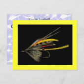 Vintage Fliegen-Fischenkunst Einladung (Vorne/Hinten)