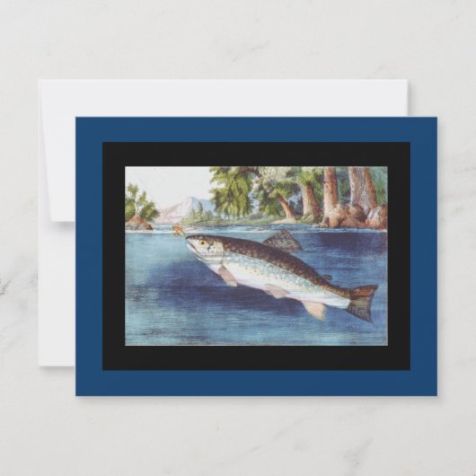 Vintage Fliegen-Fischenkunst Einladung (Vorderseite)