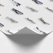 Vintage Fliegen-Flugzeuge Geschenkpapier (Ecke)