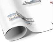 Vintage Fliegen-Flugzeuge Geschenkpapier (Rolleneckpunkt)