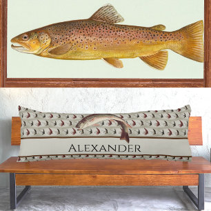 Vintage Fliegen Regenbogenforelle Pillo Seitenschläferkissen