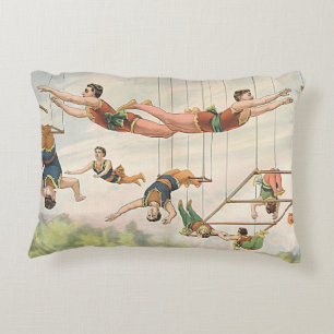 Vintage-Fliegende Trapez-Zirkusdarsteller-Kissen Zierkissen