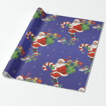 Vintage fliegender Weihnachtsmann - Frohe Weihnach
