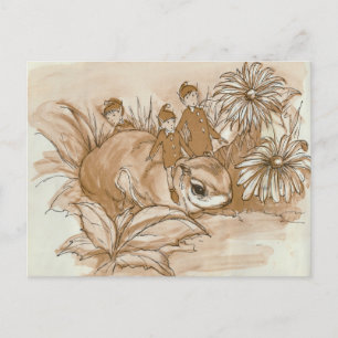 Vintage Fliegendes Eichhörnchen Postkarte