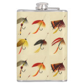 Vintage-Fliegenfischen-Seefischer-Köder-Angler Flachmann (Rückseite)