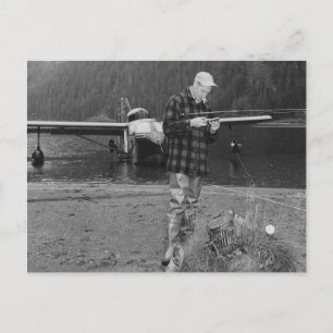 Vintage-Fliegenfischen-Seeluftflugzeug Postkarte